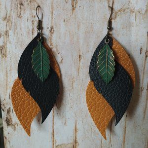 Western Faux leather Earring